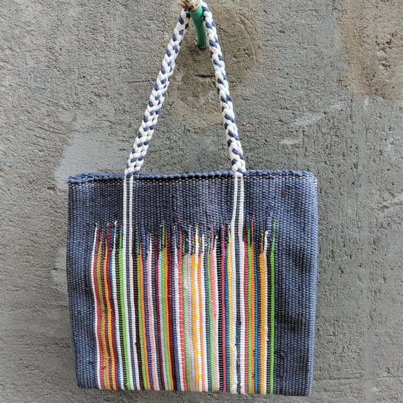 Beautiful Tote Beach Bag - Made from Recycled Fabrics - From Egypt - Picture 3 of 3